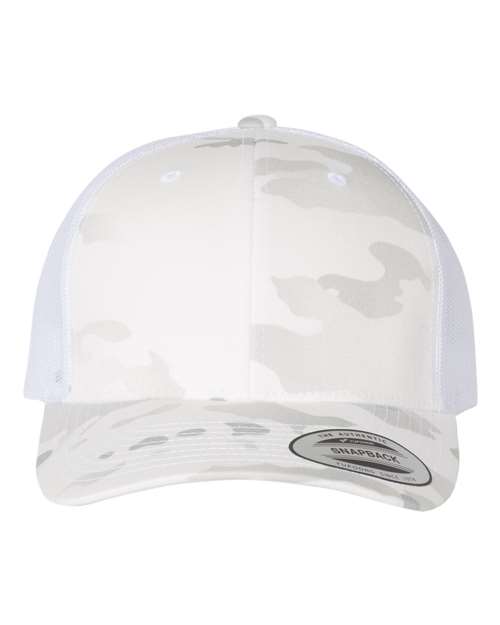 YP Classics Retro Trucker Cap - Multicam Alpine/ White