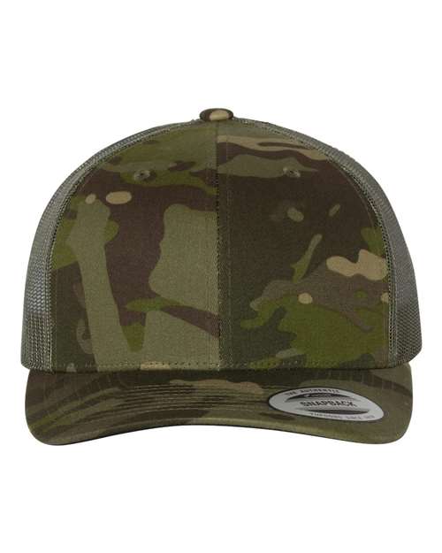 YP Classics Retro Trucker Cap - Multicam Tropic/ Green