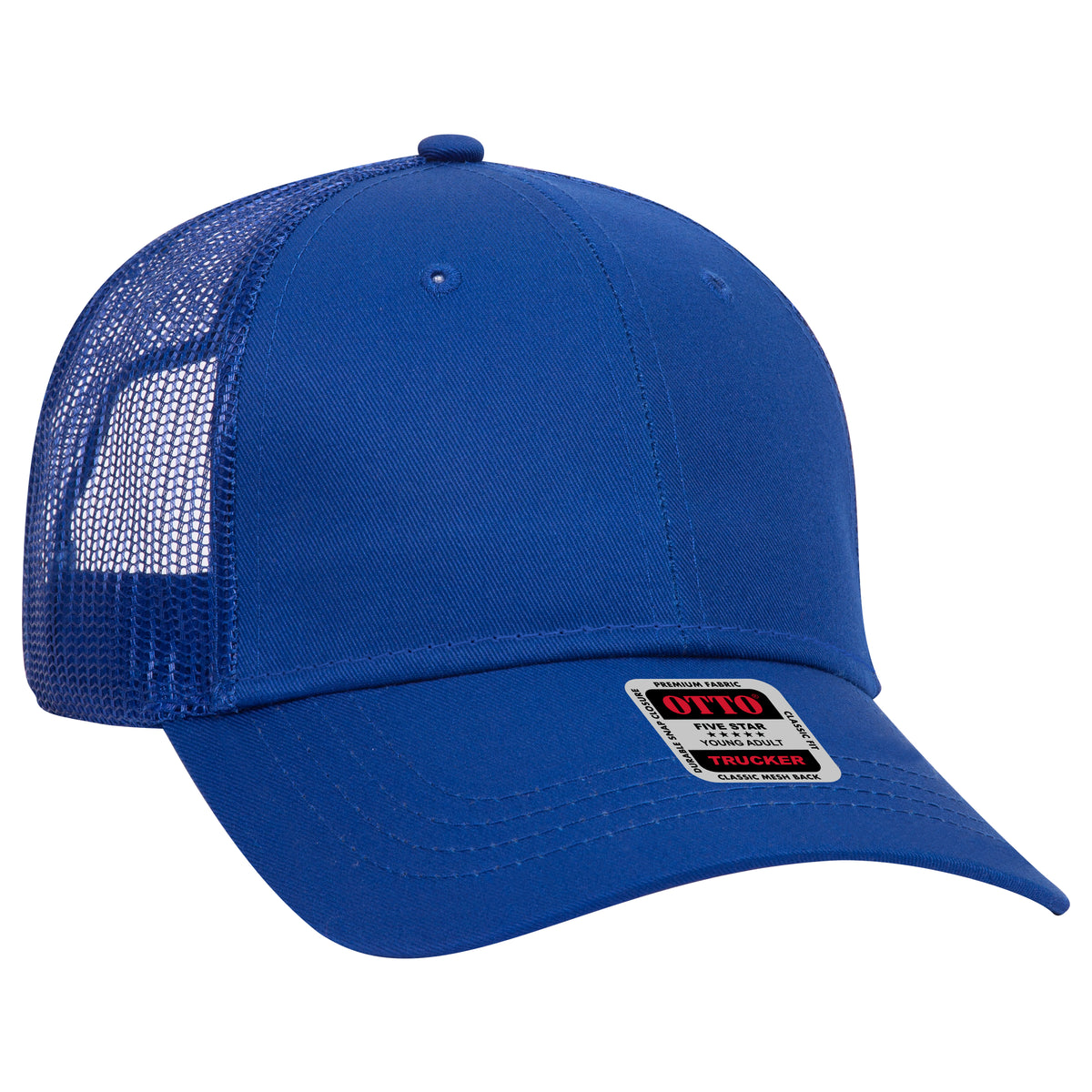 Otto Cap 83-473 6 Panel Low Profile Mesh Back Trucker Hat - Royal