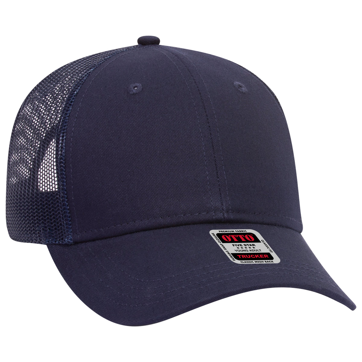 Otto Cap 83-473 6 Panel Low Profile Mesh Back Trucker Hat - Navy