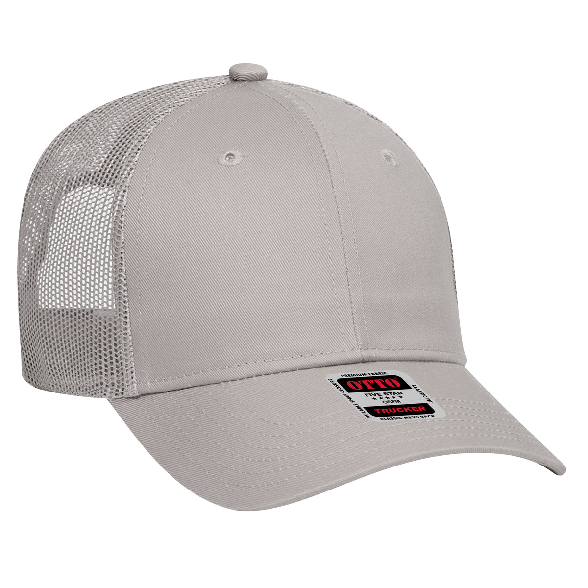Otto Cap 83-473 6 Panel Low Profile Mesh Back Trucker Hat - Gray