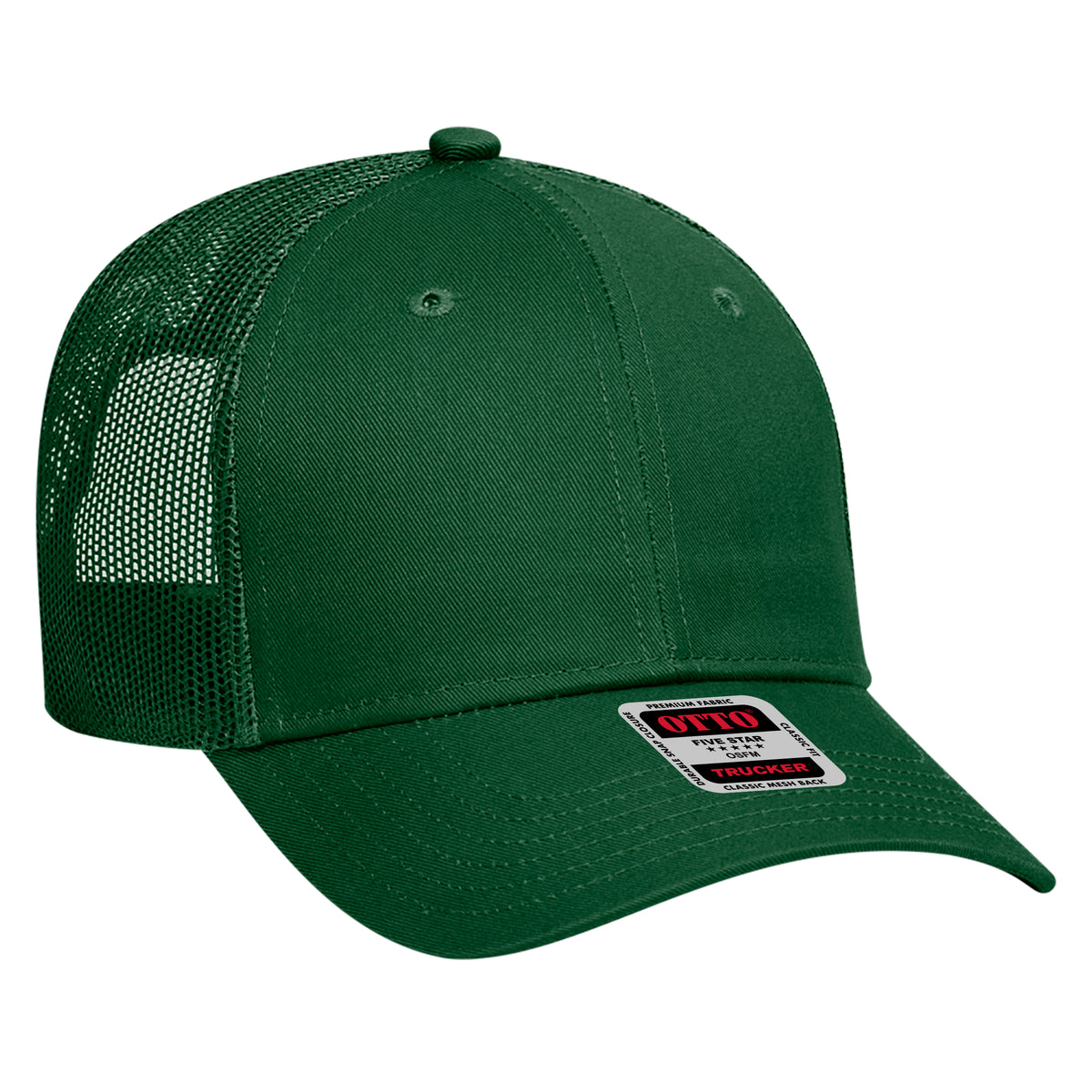 Otto Cap 83-473 6 Panel Low Profile Mesh Back Trucker Hat - Dark Green