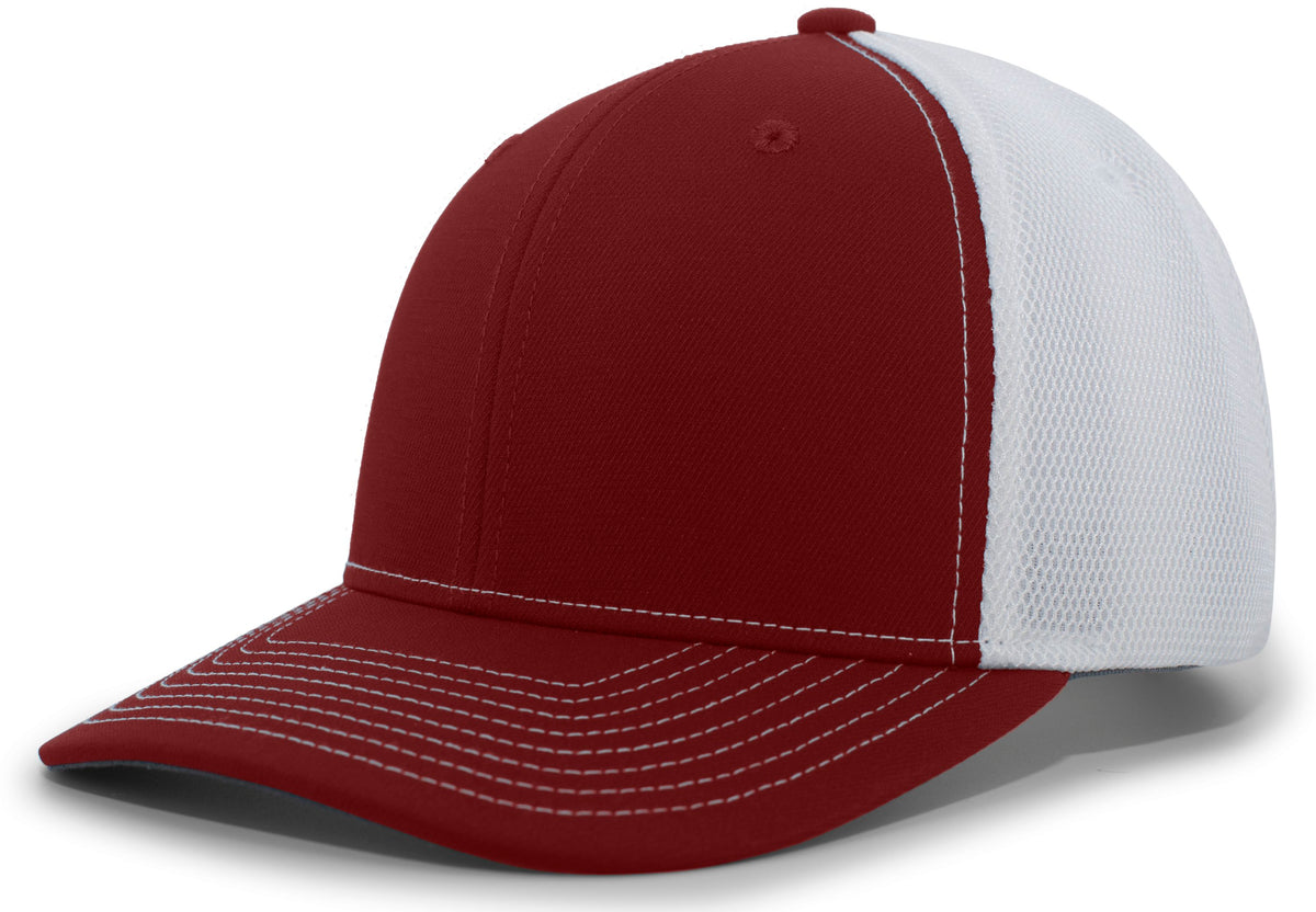 Pacific Headwear Air Mesh Sideline Cap - MAROON/WHITE/MAROON