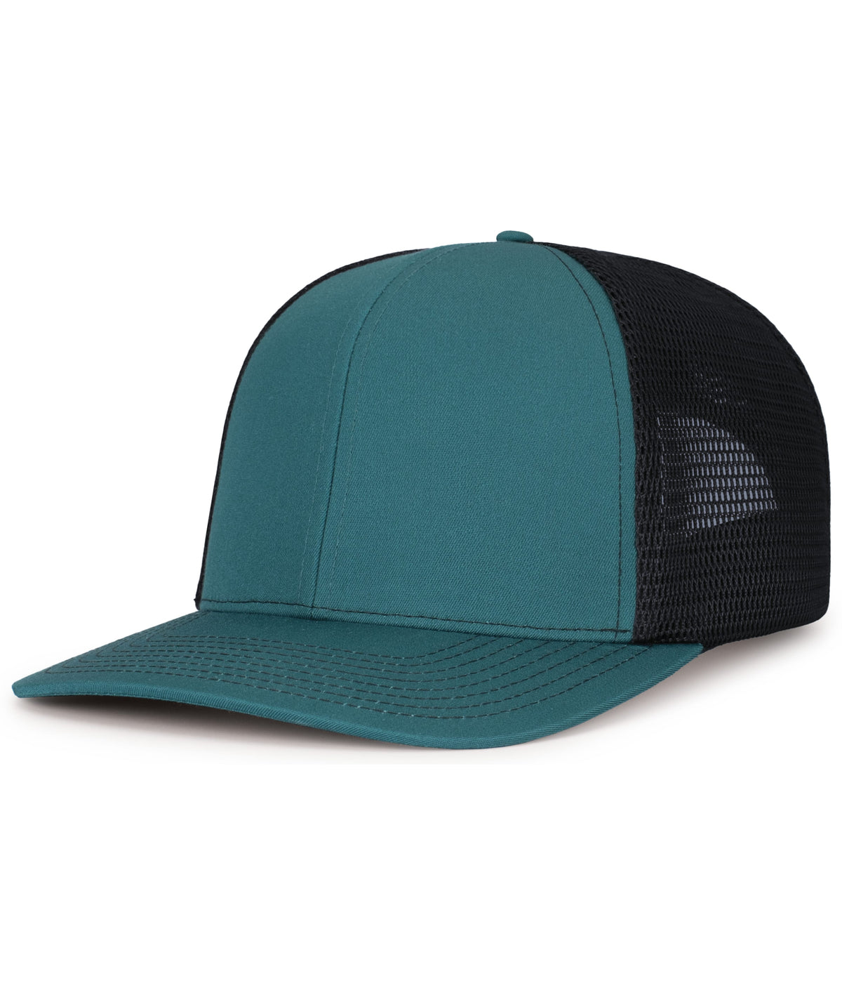 Pacific Headwear DEEPTEAL/LT CHARC/DEEPTEAL / OS Contrast Stitch Trucker PacFlex Snapback Cap