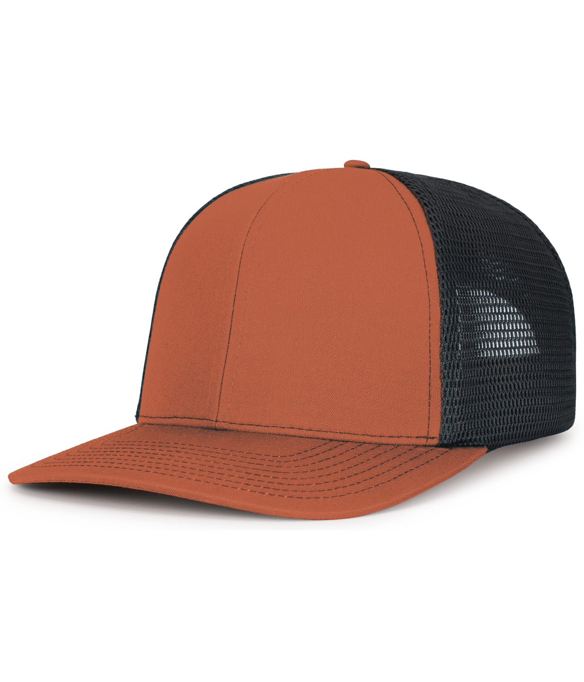 Pacific Headwear RUST/LIGHT CHARCOAL/RUST / OS Contrast Stitch Trucker PacFlex Snapback Cap