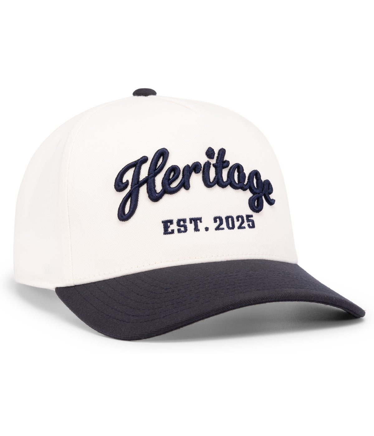 Pacific Headwear VINTAGE WHITE/NAVY / OS HERITAGE 5-PANEL SNAPBACK CAP
