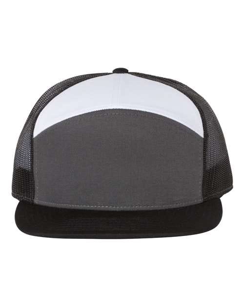 Richardson Charcoal/ Black/ White / Adjustable Richardson 168 Seven-Panel Trucker Cap