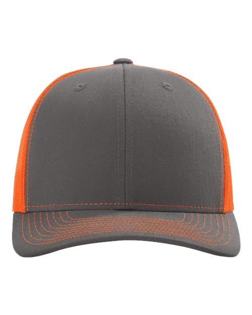 Richardson Charcoal/ Neon Orange / OSFM Richardson 112 Snapback Trucker Cap