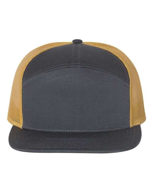 Richardson Charcoal/ Old Gold / Adjustable Richardson 168 Seven-Panel Trucker Cap