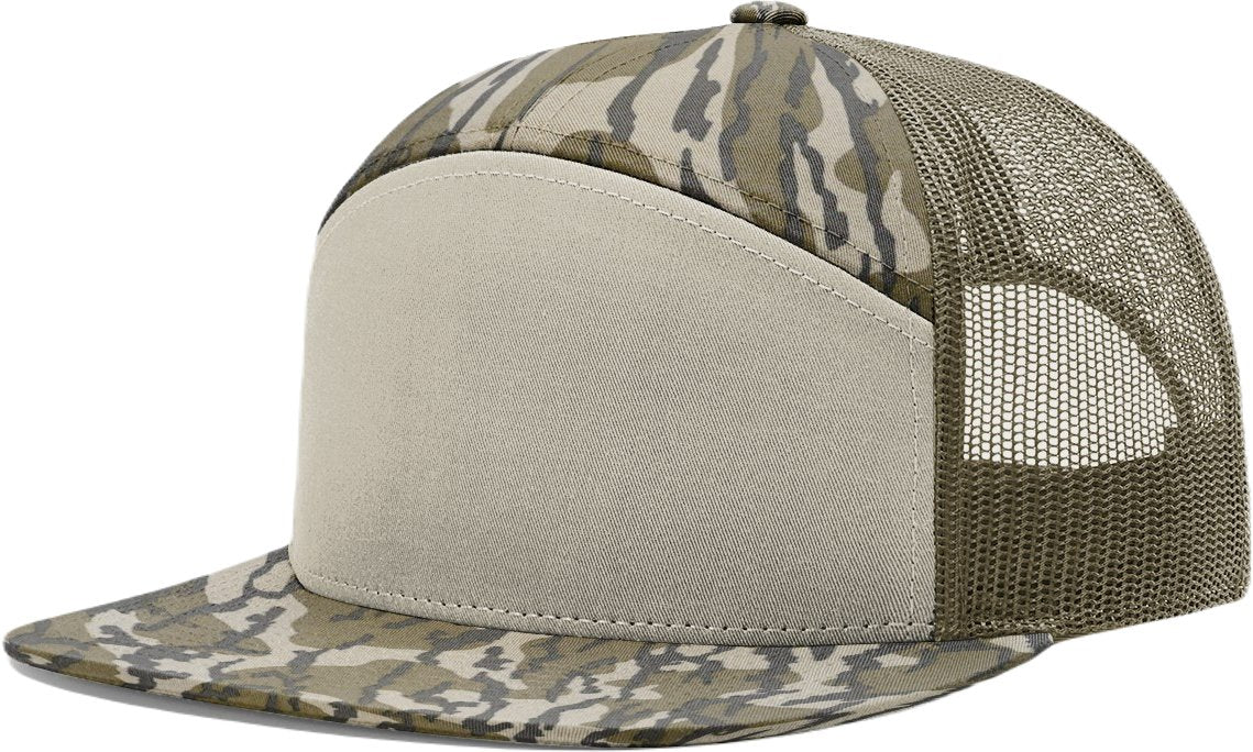 Richardson Mossy Oak Bottom Land/Loden Richardson 168P Printed 7 Panel Trucker Hat
