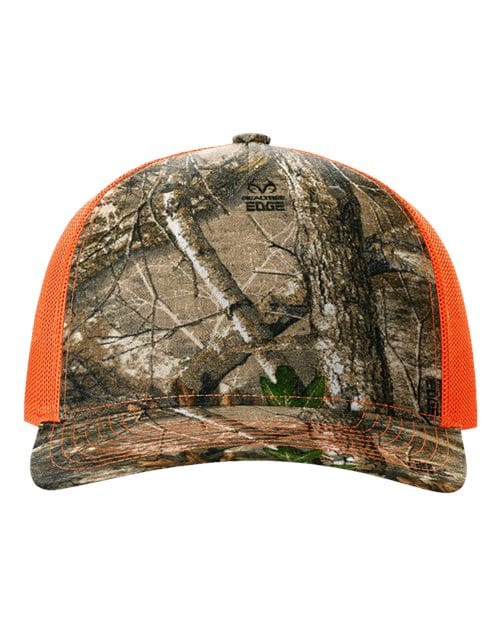Richardson Realtree Edge/ Neon Orange / Adjustable Richardson 112PFP Five-Panel Printed Trucker Cap