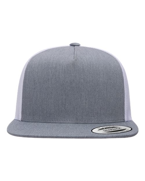 YP Classics Heather/ White / Adjustable Five-Panel Classic Trucker Cap
