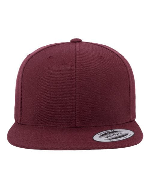 YP Classics Maroon / Adjustable Premium Flat Bill Snapback Cap