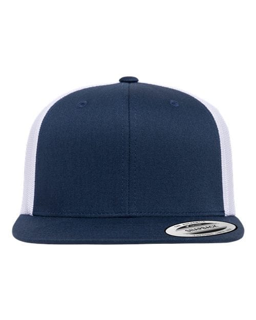 YP Classics Navy/ White / Adjustable Retro High Profile Trucker Cap