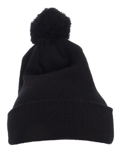 YP Classics Pom-Pom Cuffed Knit Beanie - Black