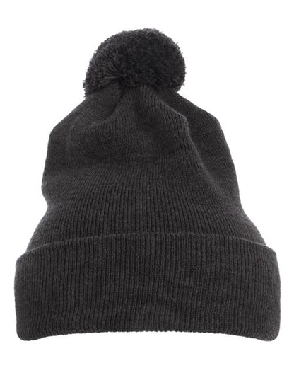 YP Classics Pom-Pom Cuffed Knit Beanie - Dark Grey
