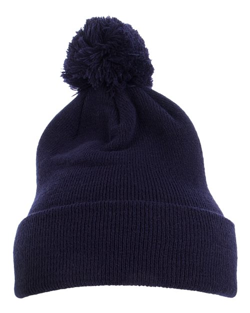 YP Classics Pom-Pom Cuffed Knit Beanie - Navy