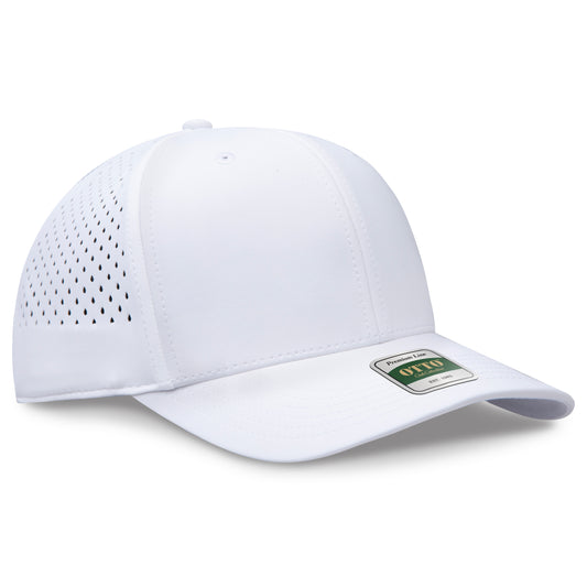 Otto Cap 102 Comfy Fit Club Collection 6 Panel Pro Style Perforated Cap - White