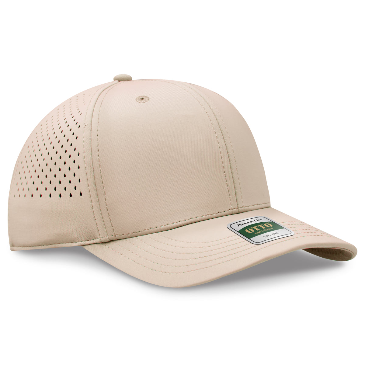 Otto Cap 102 Comfy Fit Club Collection 6 Panel Pro Style Perforated Cap - Khaki