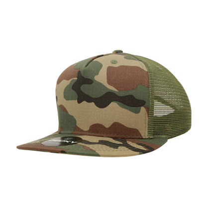 Decky 1040 5 Panel High Profile Structured Cotton Blend Trucker - WDL/OLV