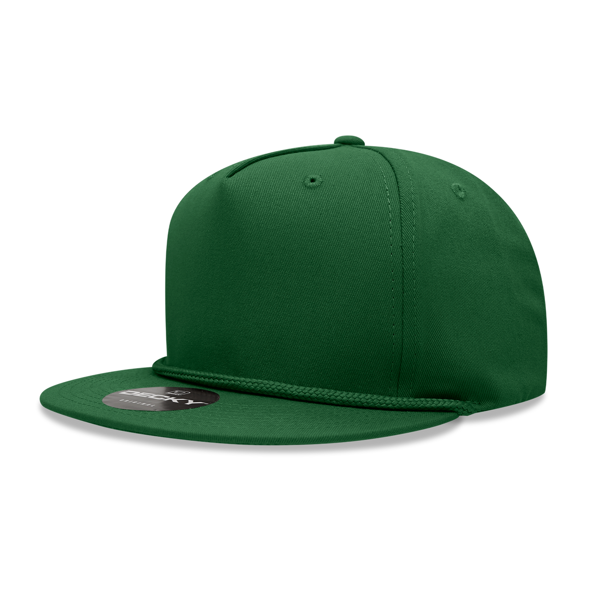 Decky 1041 5 Panel High Profile Structured Cotton Blend Rope Hat - Forest