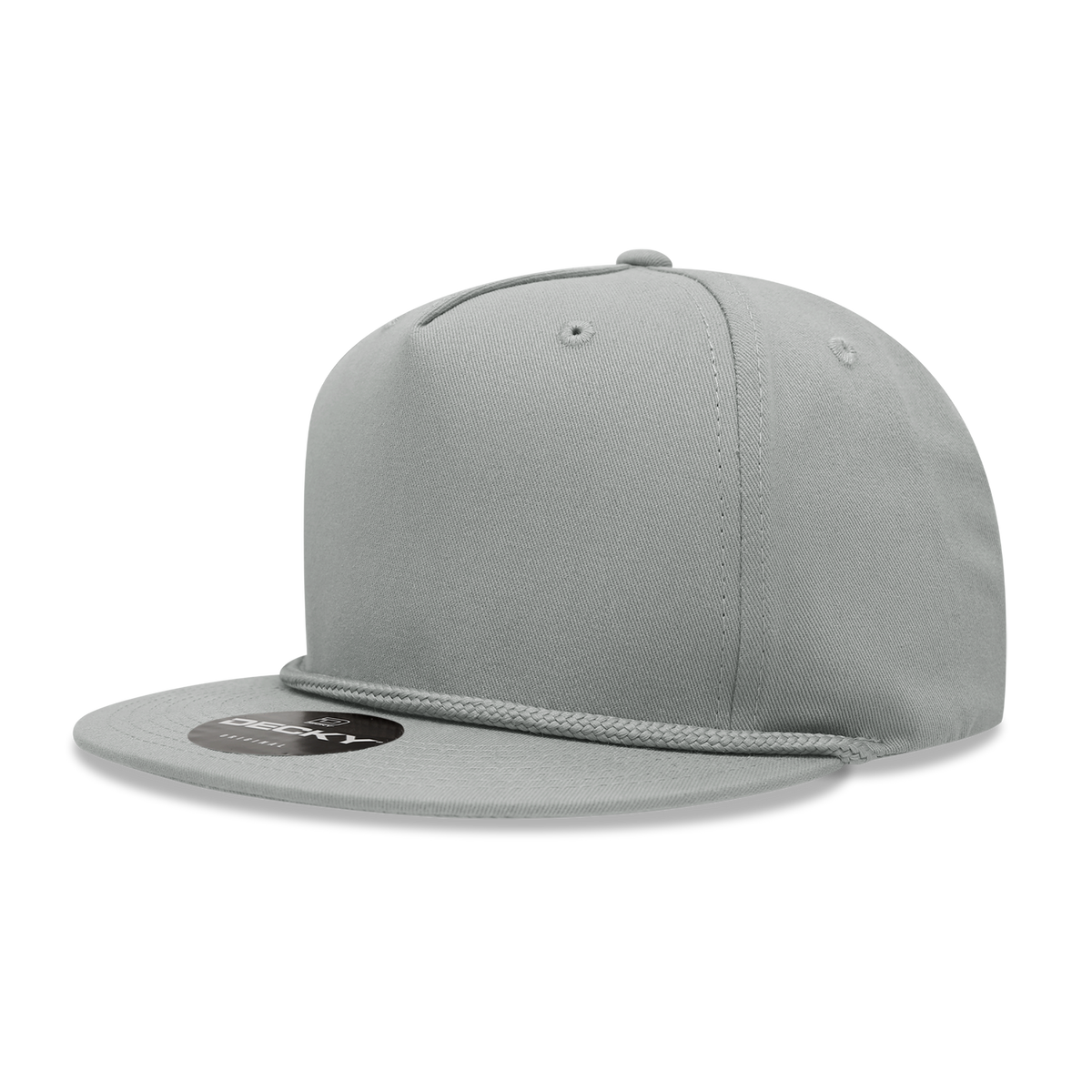 Decky 1041 5 Panel High Profile Structured Cotton Blend Rope Hat - Gray