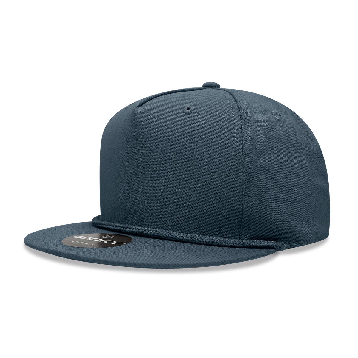 Decky 1041 5 Panel High Profile Structured Cotton Blend Rope Hat - Navy