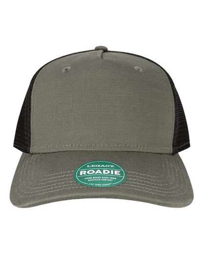 Legacy Five-Panel Adjustable Cap - Charcoal Slub/ Black