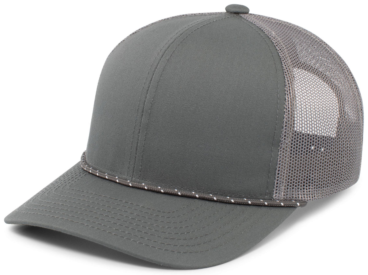 Pacific Headwear Trucker Snapback Braid Cap - GRAPHITE