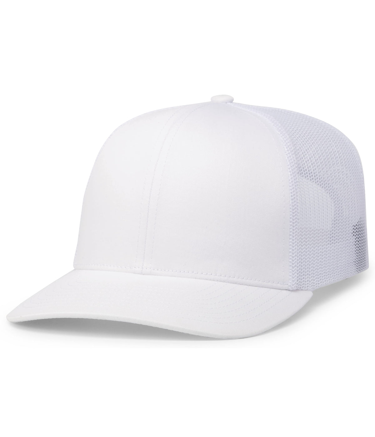 Pacific Headwear Trucker Snapback Cap - WHITE