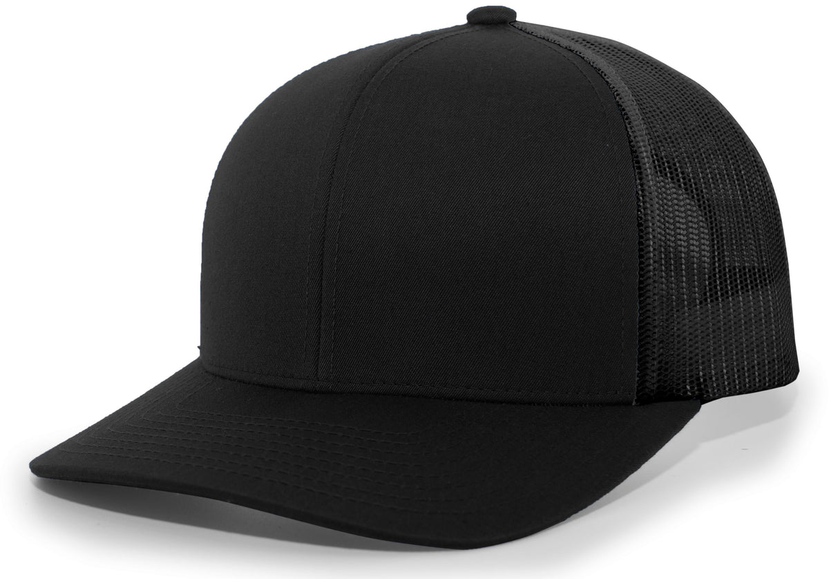 Pacific Headwear Trucker Snapback Cap - BLACK