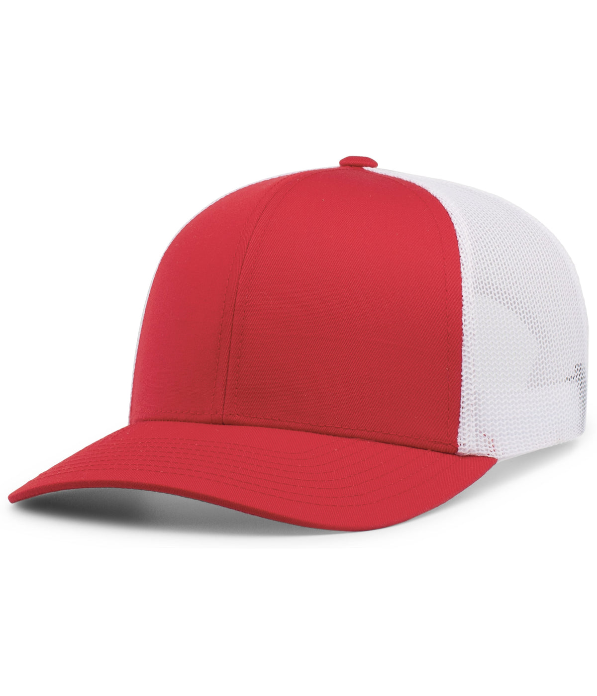 Pacific Headwear Trucker Snapback Cap - RED/WHITE/RED