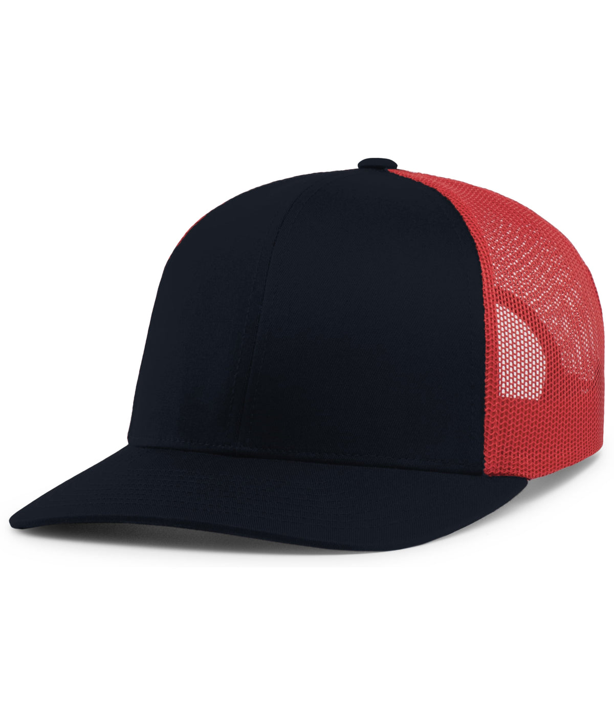 Pacific Headwear Trucker Snapback Cap - NAVY/RED/NAVY