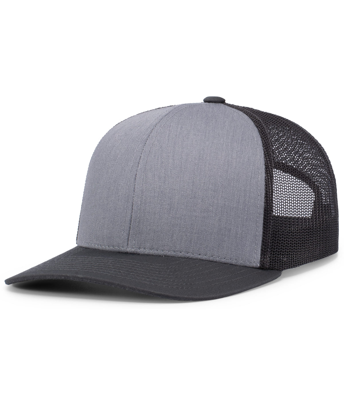 Pacific Headwear Trucker Snapback Cap - HEATHER GREY/LIGHT CHARCOAL/LI