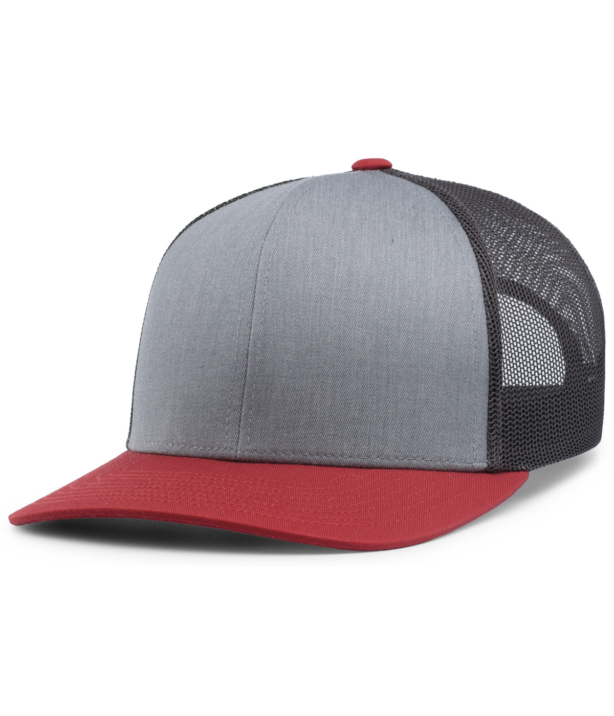 Pacific Headwear Trucker Snapback Cap - HTHR GREY/LT CHARCOAL/VARSITY