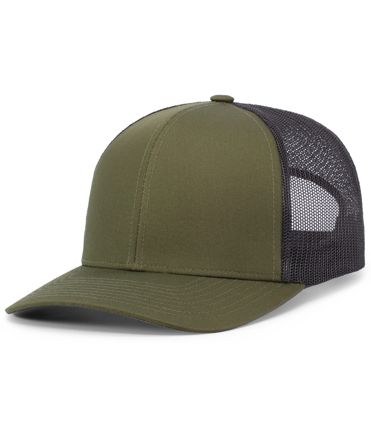 Pacific Headwear Trucker Snapback Cap - MOSS GREEN/LT CHARCOAL/MOSS GR