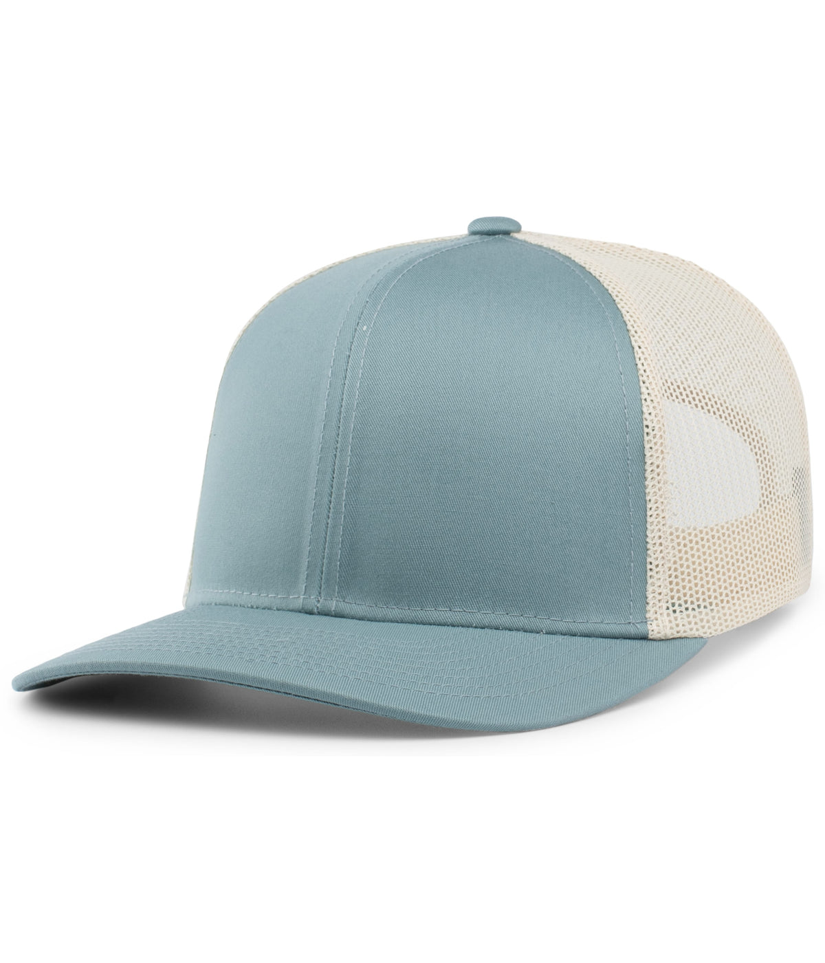 Pacific Headwear Trucker Snapback Cap - SMOKE BLUE/BEIGE/SMOKE BLUE