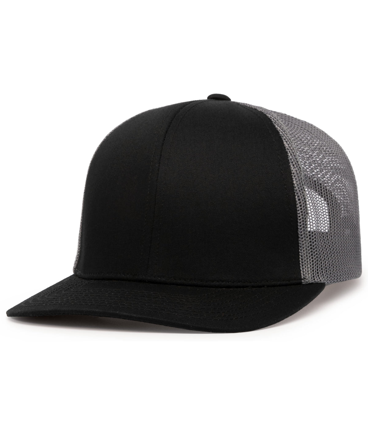 Pacific Headwear Trucker Snapback Cap - BLACK/GRAPHITE/BLACK