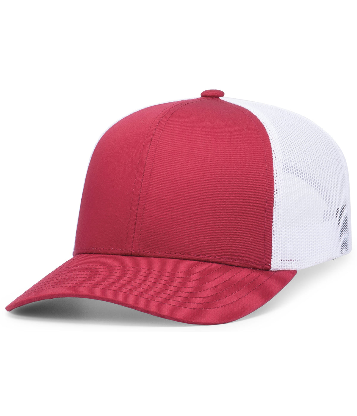 Pacific Headwear Trucker Snapback Cap - CARDINAL/WHITE/CARDINAL
