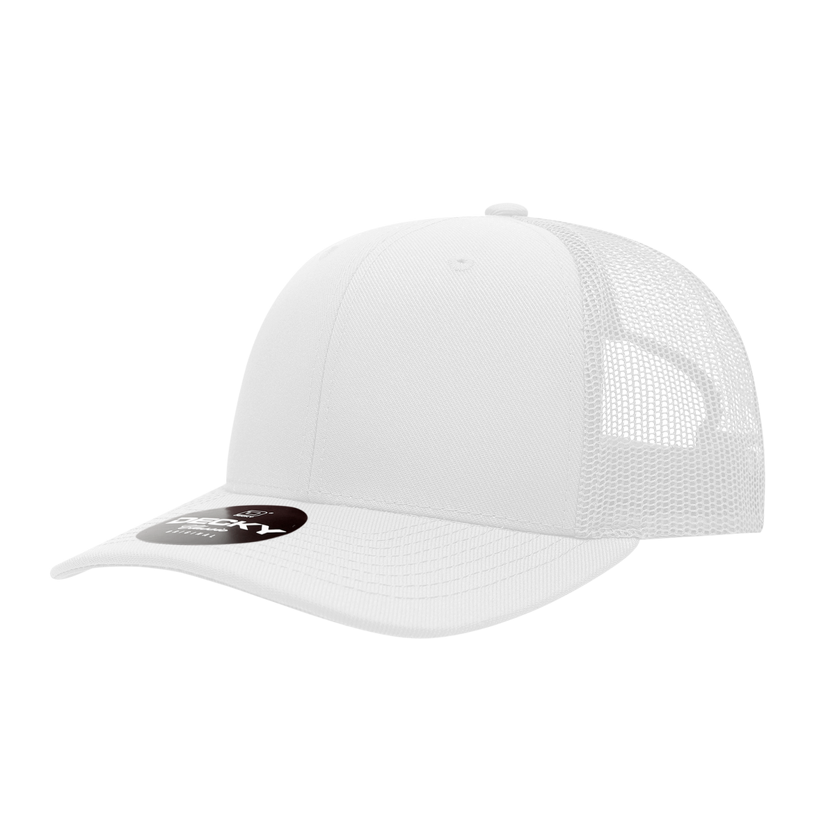 Decky 1053 6 Panel Mid Profile Structured Acrylic/Polyester Trucker - White