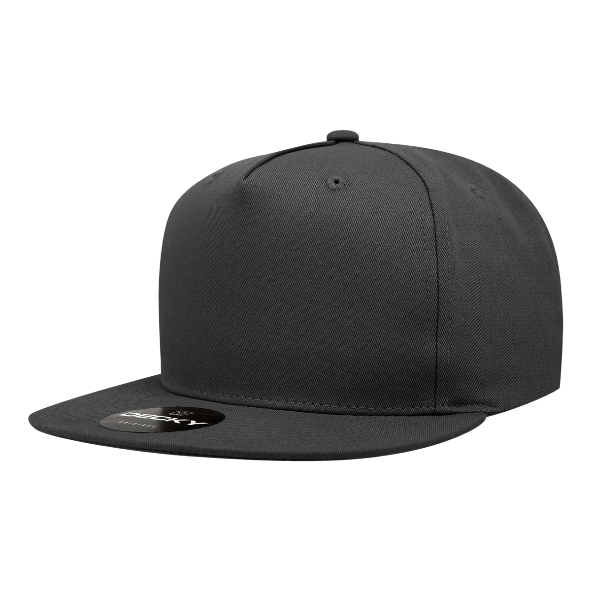 Decky 1064 5 Panel High Profile Structured Cotton Blend Snapback - Black