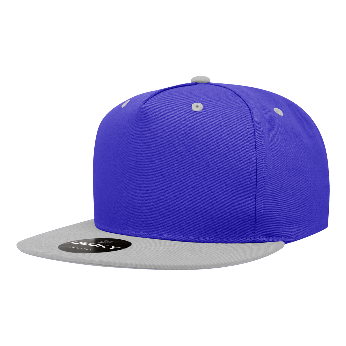 Decky 1064 5 Panel High Profile Structured Cotton Blend Snapback - Royal/White
