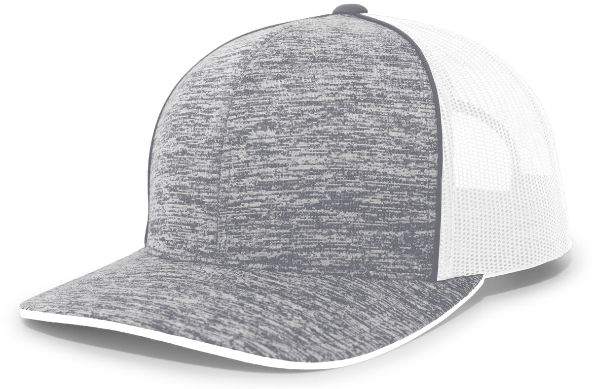 Pacific Headwear Aggressive Heather Trucker Snapback Cap - GTH/W/GH