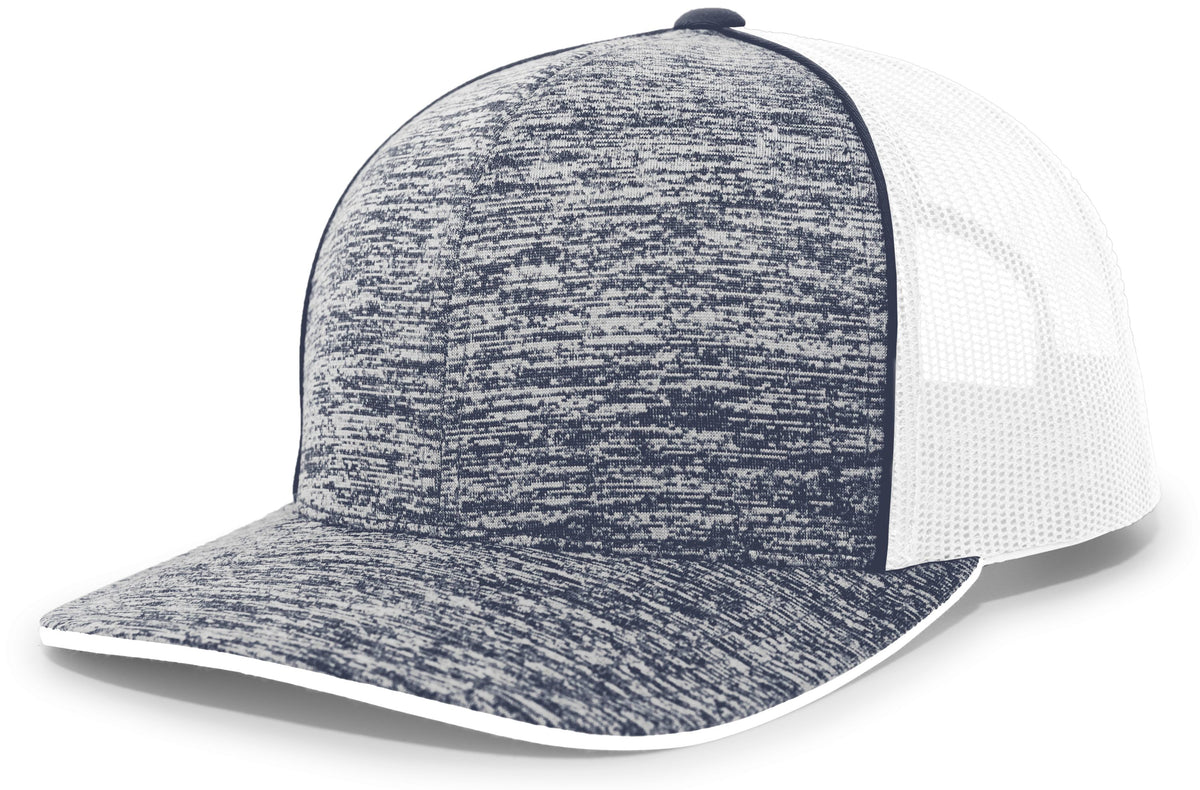Pacific Headwear Aggressive Heather Trucker Snapback Cap - NH/WH/NH