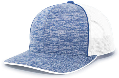 Pacific Headwear Aggressive Heather Trucker Snapback Cap - RH/WH/RH