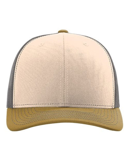 Richardson 112 Snapback Trucker Cap - Mink Beige/ Charcoal/ Amber Gold