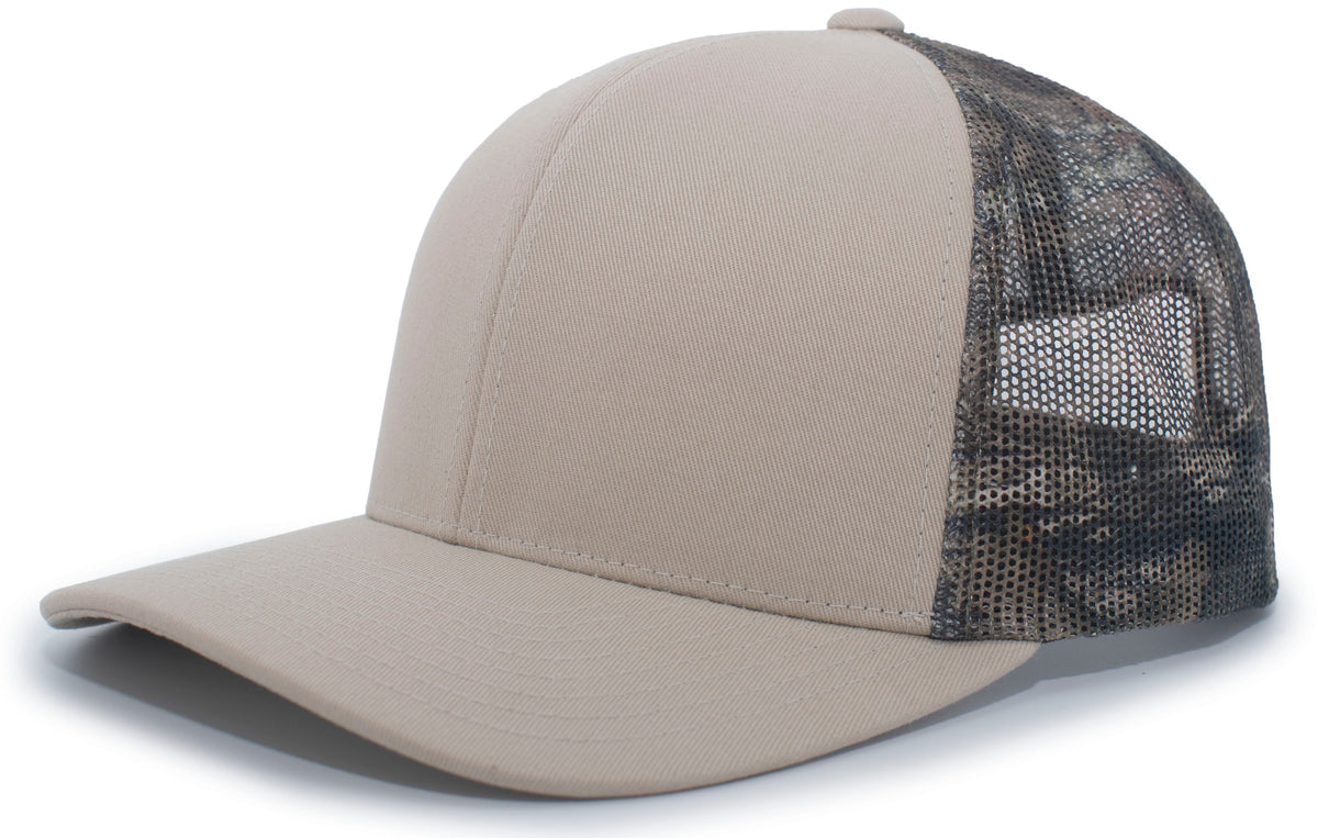 Pacific Headwear Camo Snapback Trucker Cap - STONE/BREAK-UP-COUNTRY/STONE