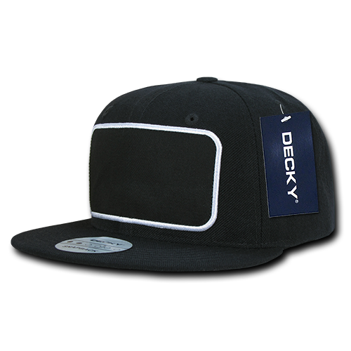 Decky 1096 6 Panel High Profile Structured Patch Snapback - Black