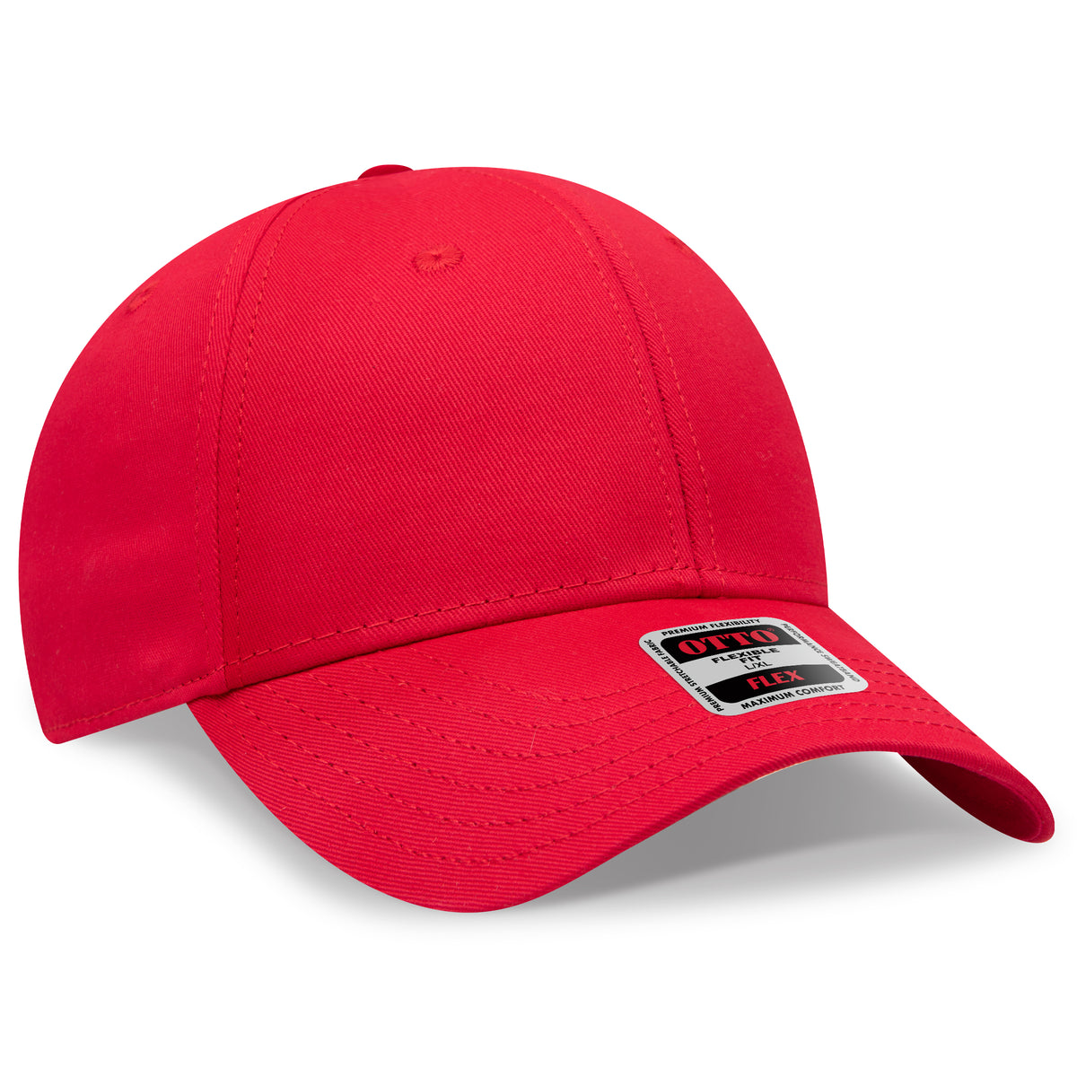 Otto Cap 11-1167 Otto Flex Fitted 6 Panel Low Profile Baseball Cap - Red