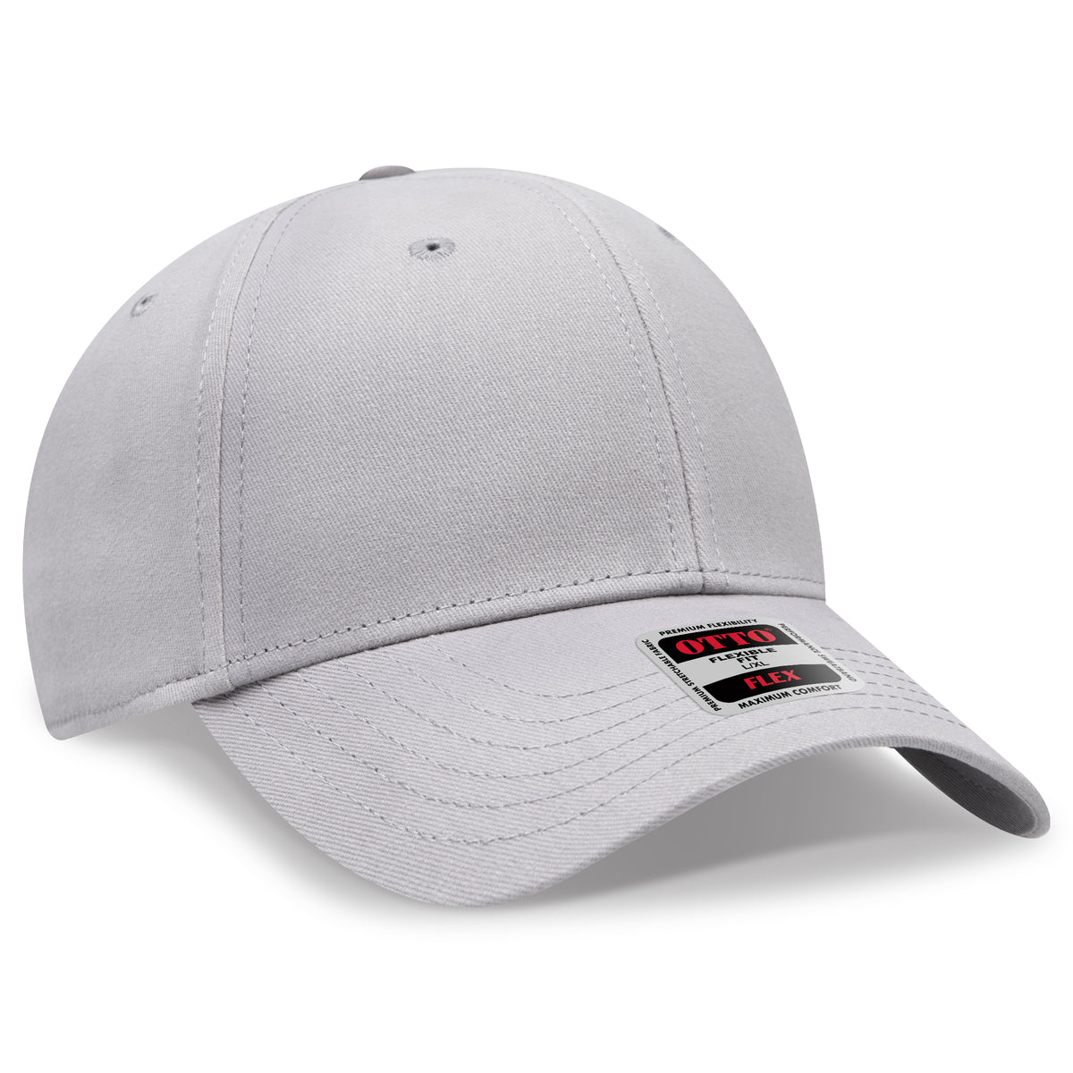 Otto Cap 11-1167 Otto Flex Fitted 6 Panel Low Profile Baseball Cap - Gray